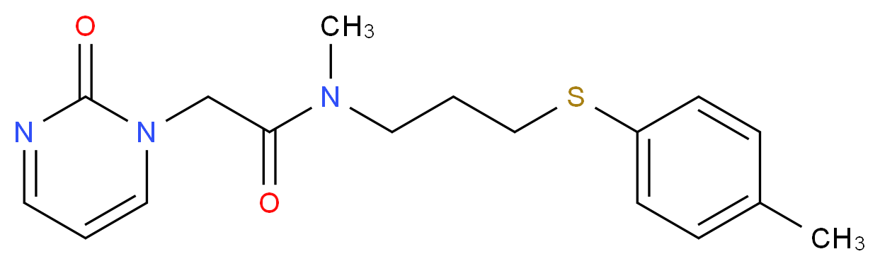 N-methyl-N-{3-[(4-methylphenyl)thio]propyl}-2-(2-oxopyrimidin-1(2H)-yl)acetamide_分子结构_CAS_)