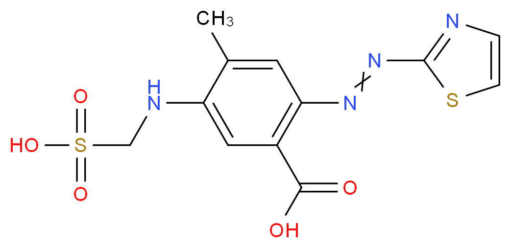 4-methyl-5-[(sulfomethyl)amino]-2-[2-(1,3-thiazol-2-yl)diazen-1-yl]benzoic acid_分子结构_CAS_82138-69-0