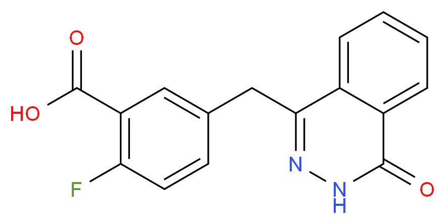 2-Fluoro-5-((4-oxo-3,4-dihydrophthalazin-1-yl)methyl)benzoic acid_分子结构_CAS_763114-26-7)