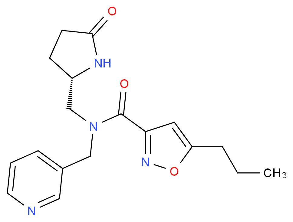 N-{[(2S)-5-oxo-2-pyrrolidinyl]methyl}-5-propyl-N-(3-pyridinylmethyl)-3-isoxazolecarboxamide_分子结构_CAS_)