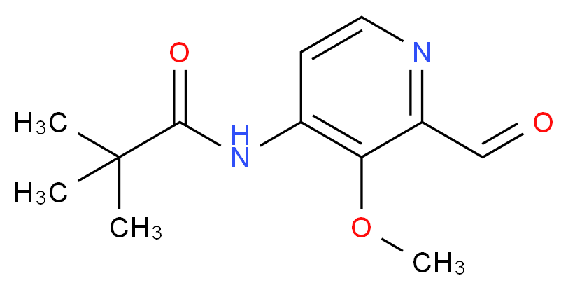 N-(2-formyl-3-methoxypyridin-4-yl)-2,2-dimethylpropanamide_分子结构_CAS_1171919-99-5