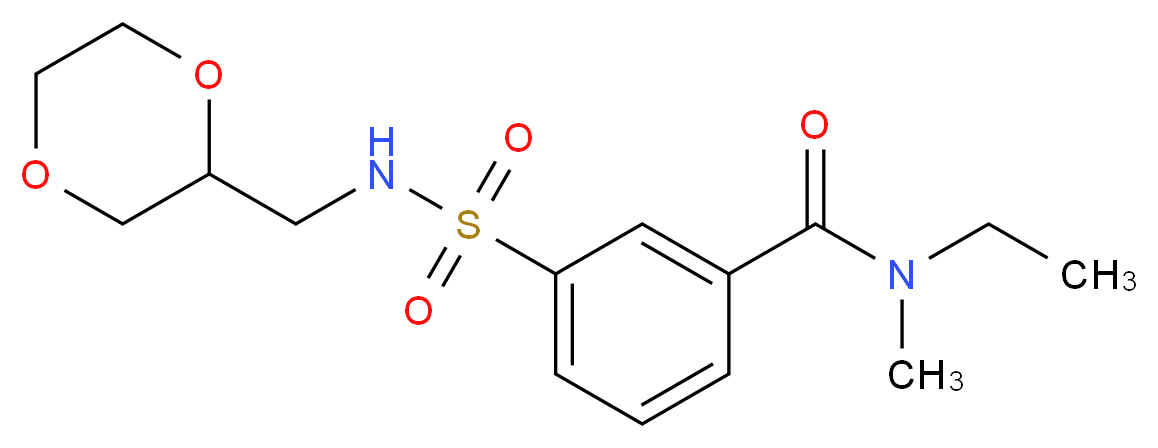 3-{[(1,4-dioxan-2-ylmethyl)amino]sulfonyl}-N-ethyl-N-methylbenzamide_分子结构_CAS_)