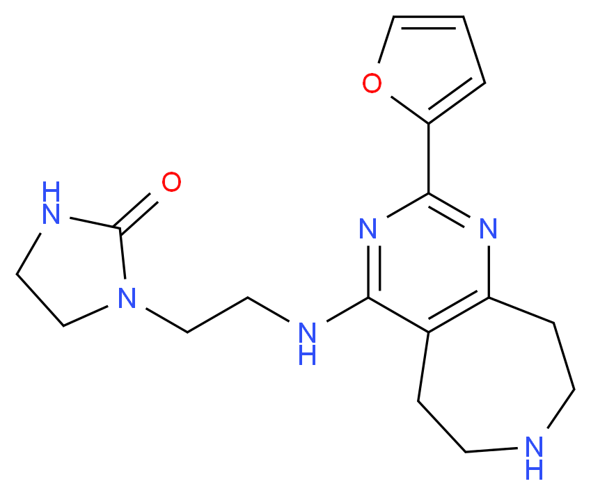1-(2-{[2-(2-furyl)-6,7,8,9-tetrahydro-5H-pyrimido[4,5-d]azepin-4-yl]amino}ethyl)imidazolidin-2-one_分子结构_CAS_)