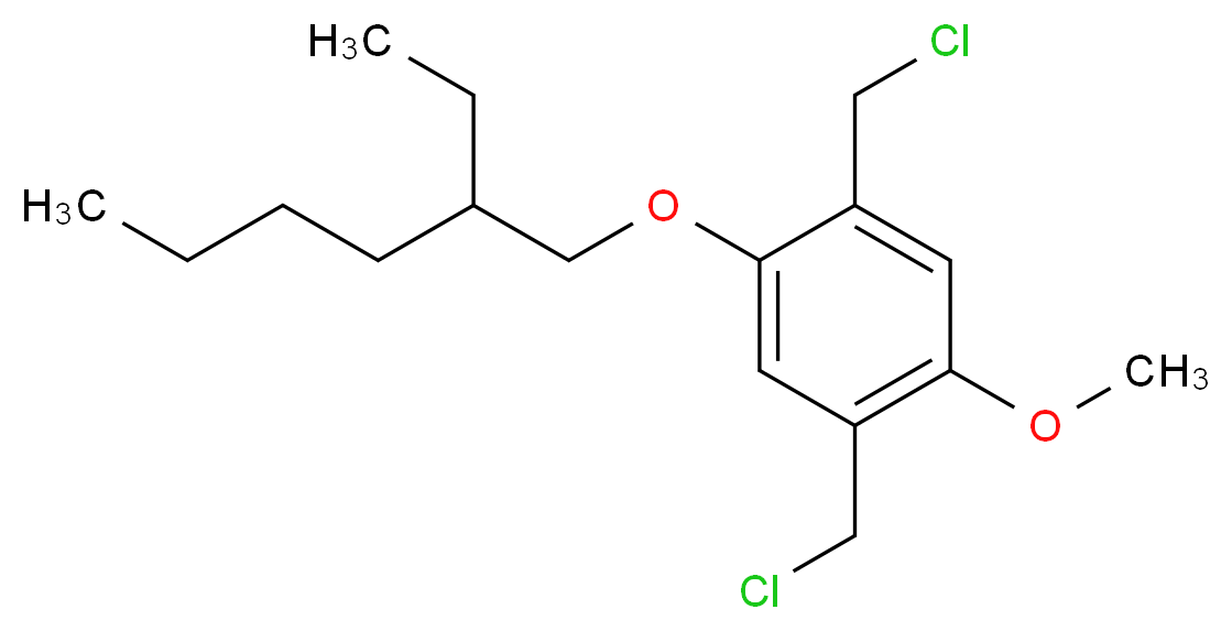 2,5-双(氯甲基)-4-(2-乙基己氧基)苯甲醚_分子结构_CAS_146370-52-7)