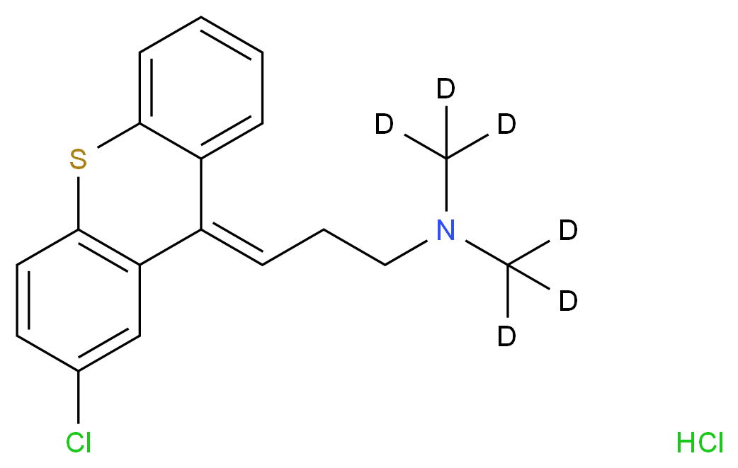 {3-[(9E)-2-chloro-9H-thioxanthen-9-ylidene]propyl}bis(<sup>2</sup>H<sub>3</sub>)methylamine hydrochloride_分子结构_CAS_1246832-91-6