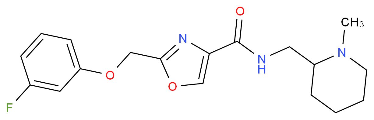 2-[(3-fluorophenoxy)methyl]-N-[(1-methyl-2-piperidinyl)methyl]-1,3-oxazole-4-carboxamide_分子结构_CAS_)