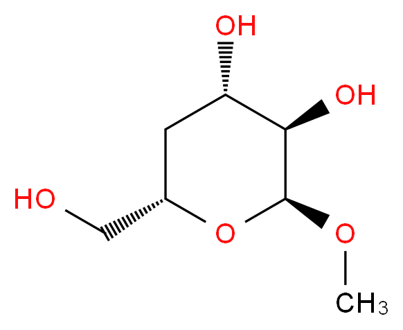 (2S,3R,4S,6S)-6-(hydroxymethyl)-2-methoxyoxane-3,4-diol_分子结构_CAS_13241-00-4