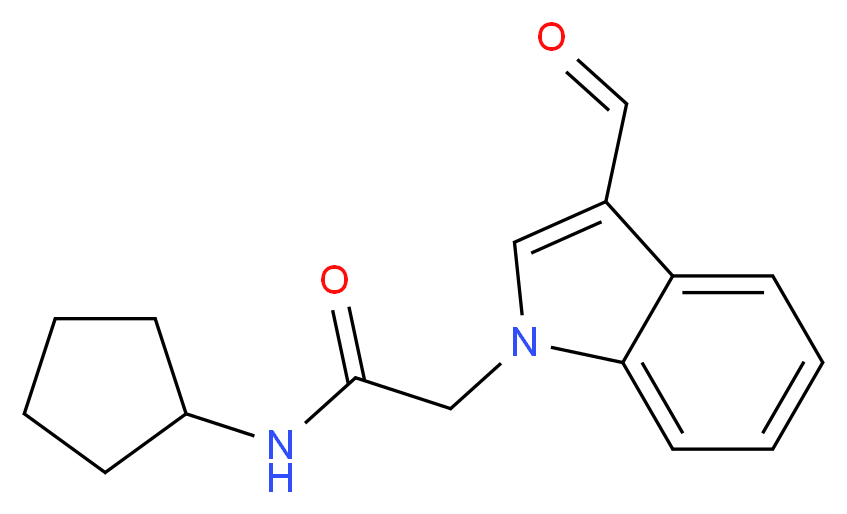 N-Cyclopentyl-2-(3-formyl-indol-1-yl)-acetamide_分子结构_CAS_431981-28-1)