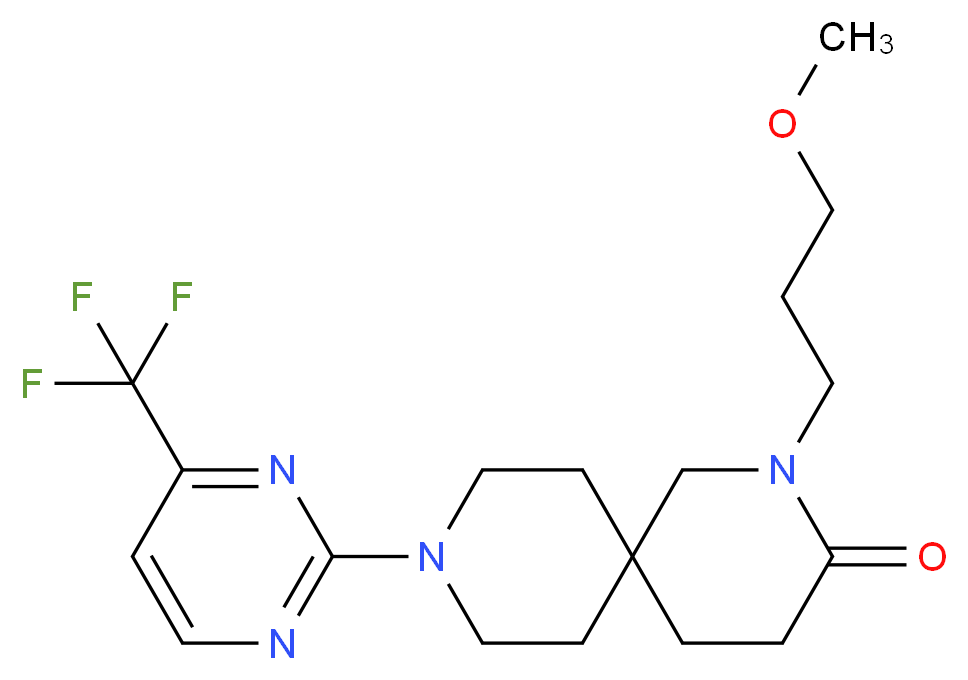 2-(3-methoxypropyl)-9-[4-(trifluoromethyl)pyrimidin-2-yl]-2,9-diazaspiro[5.5]undecan-3-one_分子结构_CAS_)