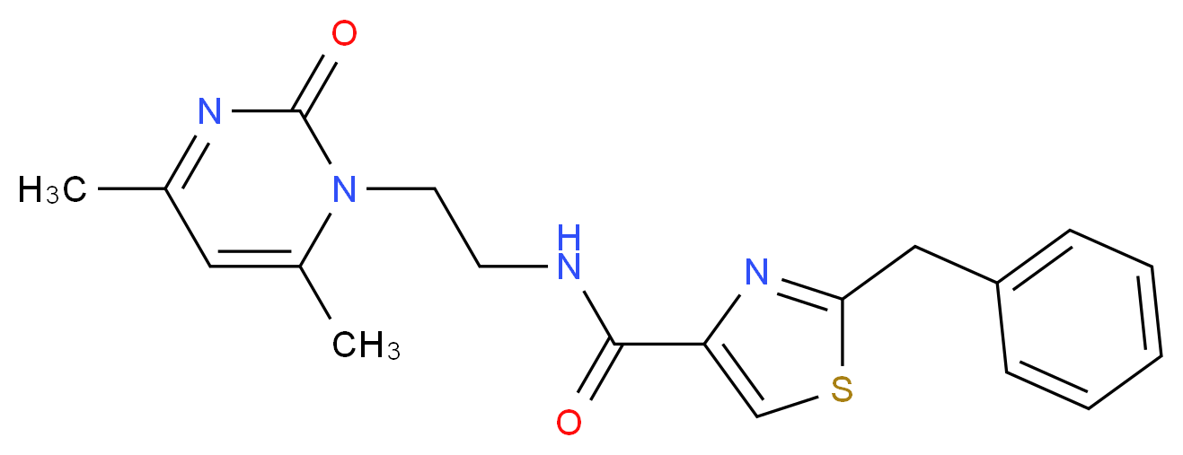2-benzyl-N-[2-(4,6-dimethyl-2-oxo-1(2H)-pyrimidinyl)ethyl]-1,3-thiazole-4-carboxamide_分子结构_CAS_)