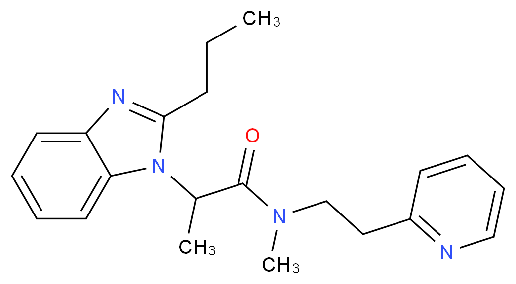 N-methyl-2-(2-propyl-1H-benzimidazol-1-yl)-N-(2-pyridin-2-ylethyl)propanamide_分子结构_CAS_)