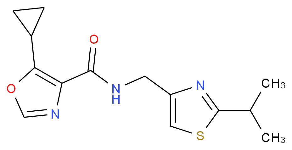 5-cyclopropyl-N-[(2-isopropyl-1,3-thiazol-4-yl)methyl]-1,3-oxazole-4-carboxamide_分子结构_CAS_)