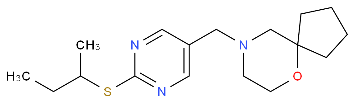 9-{[2-(sec-butylthio)pyrimidin-5-yl]methyl}-6-oxa-9-azaspiro[4.5]decane_分子结构_CAS_)