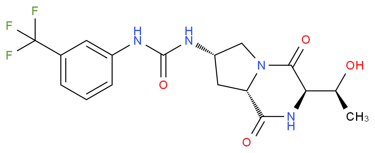 N-{(3R,7S,8aS)-3-[(1S)-1-hydroxyethyl]-1,4-dioxooctahydropyrrolo[1,2-a]pyrazin-7-yl}-N'-[3-(trifluoromethyl)phenyl]urea_分子结构_CAS_)