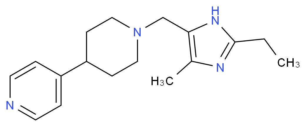 4-{1-[(2-ethyl-4-methyl-1H-imidazol-5-yl)methyl]piperidin-4-yl}pyridine_分子结构_CAS_)