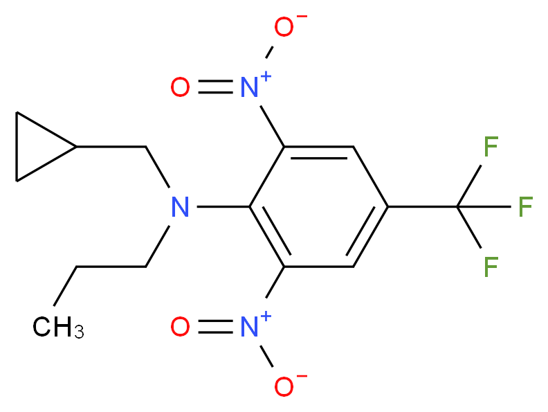 N-(cyclopropylmethyl)-2,6-dinitro-N-propyl-4-(trifluoromethyl)aniline_分子结构_CAS_26399-36-0