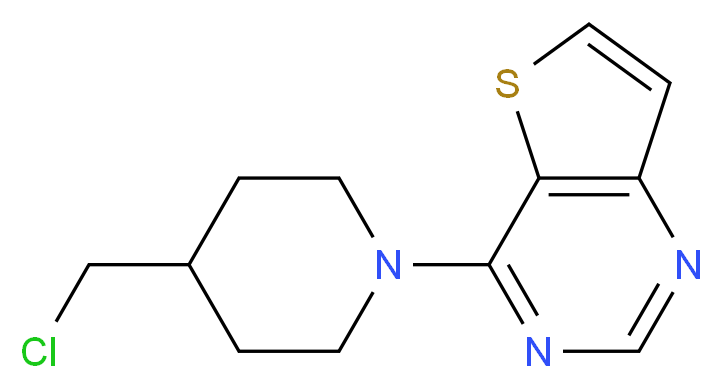 4-[4-(chloromethyl)piperidino]thieno[3,2-d]pyrimidine_分子结构_CAS_912569-69-8)