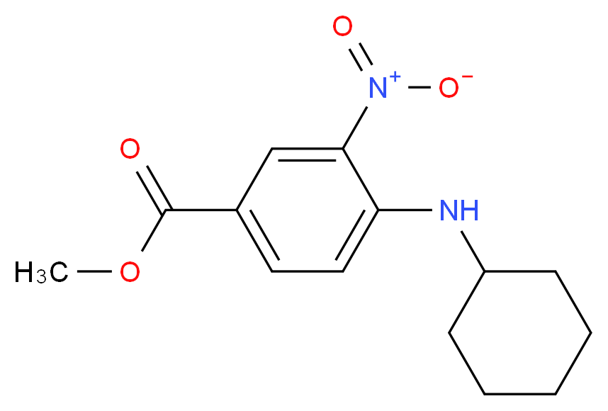 Methyl 4-(cyclohexylamino)-3-nitrobenzenecarboxylate_分子结构_CAS_503859-26-5)