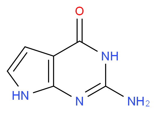 2-Amino-3,7-dihydropyrrolo[2,3-d]pyrimidin-4-one_分子结构_CAS_7355-55-7)