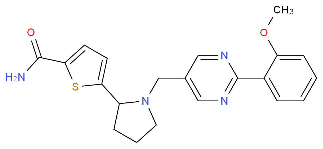 5-(1-{[2-(2-methoxyphenyl)-5-pyrimidinyl]methyl}-2-pyrrolidinyl)-2-thiophenecarboxamide_分子结构_CAS_)