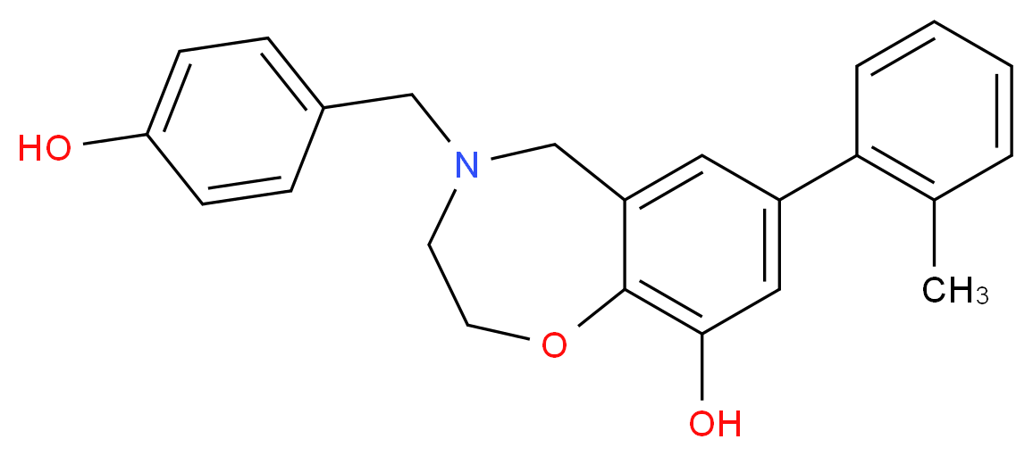 4-(4-hydroxybenzyl)-7-(2-methylphenyl)-2,3,4,5-tetrahydro-1,4-benzoxazepin-9-ol_分子结构_CAS_)