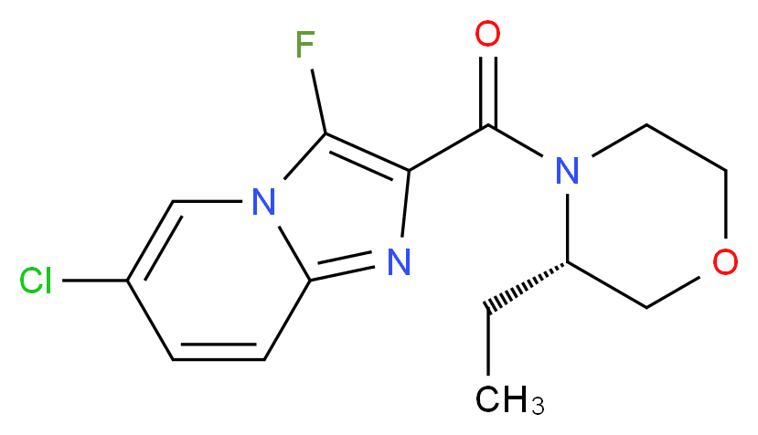 6-chloro-2-{[(3S)-3-ethylmorpholin-4-yl]carbonyl}-3-fluoroimidazo[1,2-a]pyridine_分子结构_CAS_)