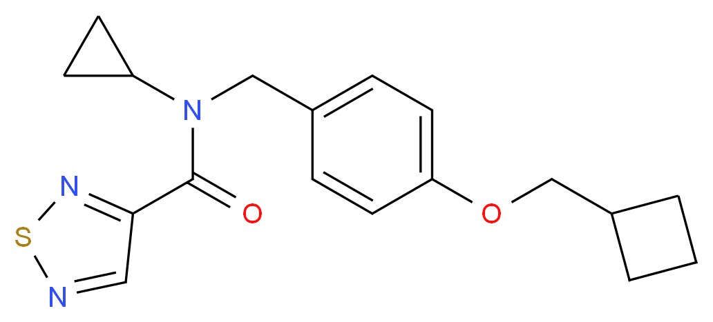 N-[4-(cyclobutylmethoxy)benzyl]-N-cyclopropyl-1,2,5-thiadiazole-3-carboxamide_分子结构_CAS_)
