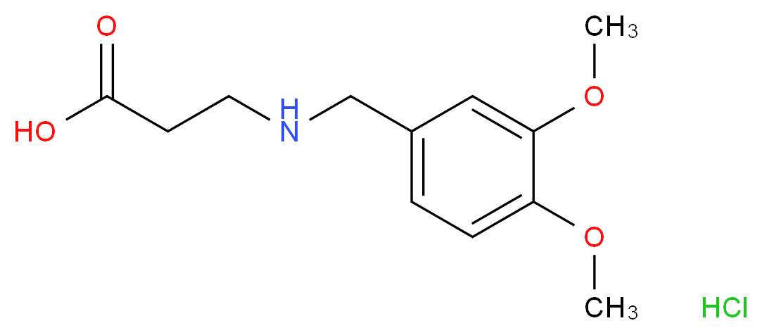 3-((3,4-dimethoxybenzyl)amino)propanoic acid hydrochloride_分子结构_CAS_)