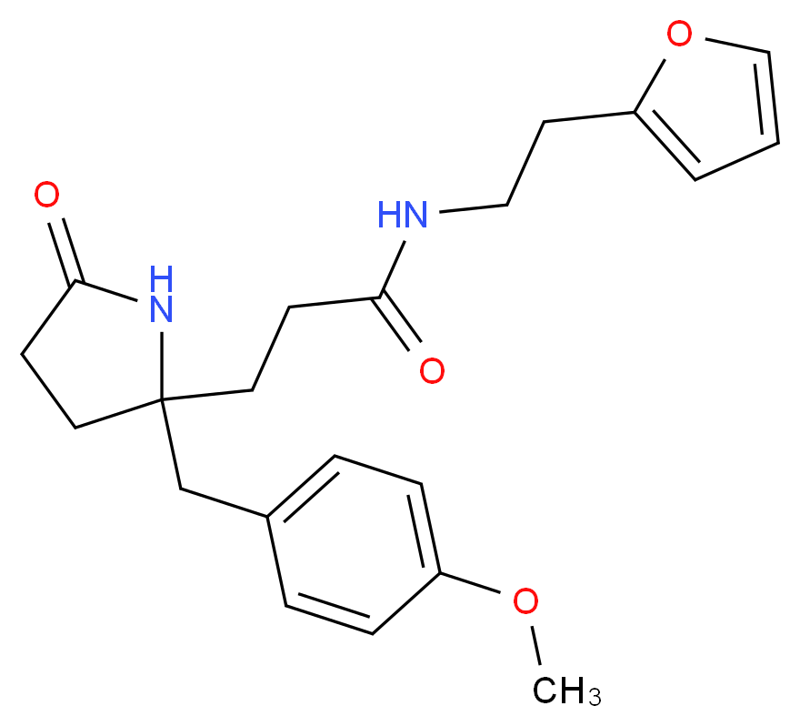 N-[2-(2-furyl)ethyl]-3-[2-(4-methoxybenzyl)-5-oxo-2-pyrrolidinyl]propanamide_分子结构_CAS_)