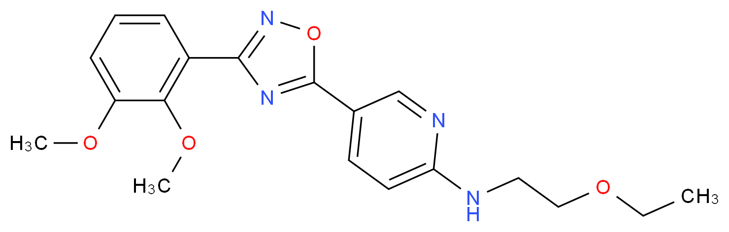 5-[3-(2,3-dimethoxyphenyl)-1,2,4-oxadiazol-5-yl]-N-(2-ethoxyethyl)-2-pyridinamine_分子结构_CAS_)
