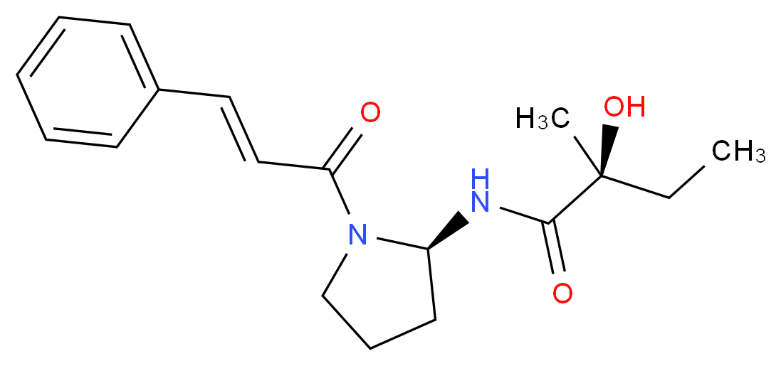 (2S)-2-hydroxy-2-methyl-N-[(2R)-1-[(2E)-3-phenylprop-2-enoyl]pyrrolidin-2-yl]butanamide_分子结构_CAS_72755-22-7
