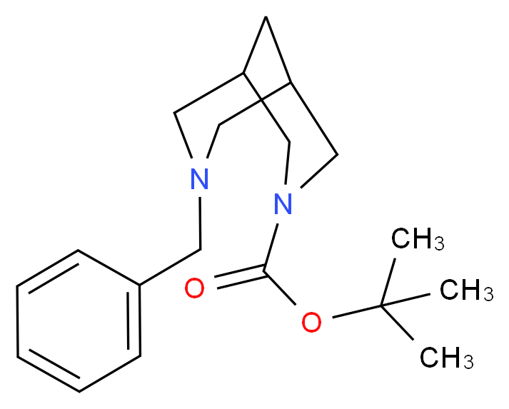 tert-butyl 7-benzyl-3,7-diazabicyclo[3.3.1]nonane-3-carboxylate_分子结构_CAS_227940-71-8