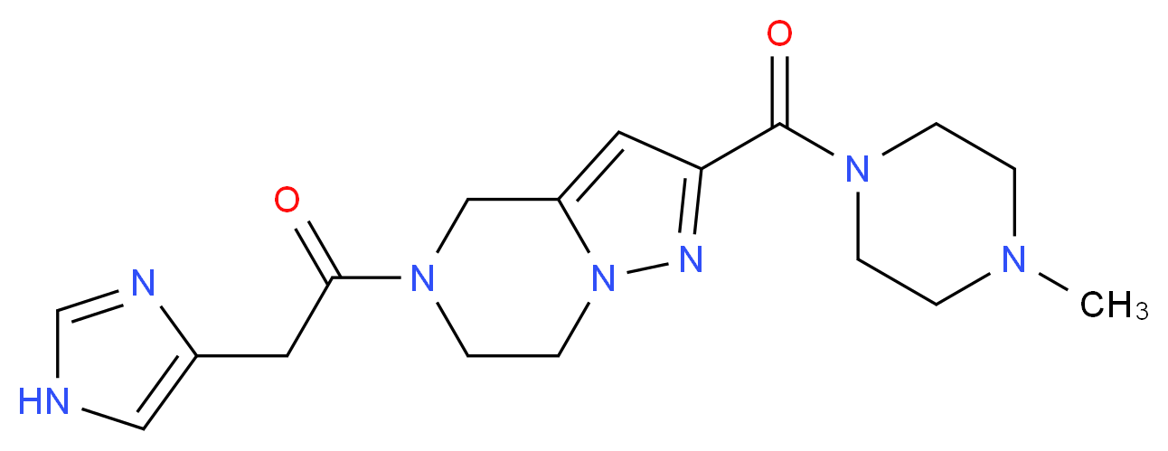 5-(1H-imidazol-4-ylacetyl)-2-[(4-methylpiperazin-1-yl)carbonyl]-4,5,6,7-tetrahydropyrazolo[1,5-a]pyrazine_分子结构_CAS_)
