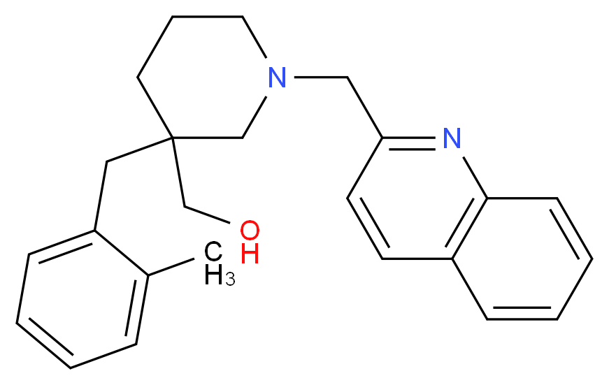 [3-(2-methylbenzyl)-1-(2-quinolinylmethyl)-3-piperidinyl]methanol_分子结构_CAS_)