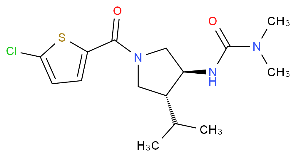 N'-{(3S*,4R*)-1-[(5-chloro-2-thienyl)carbonyl]-4-isopropylpyrrolidin-3-yl}-N,N-dimethylurea_分子结构_CAS_)