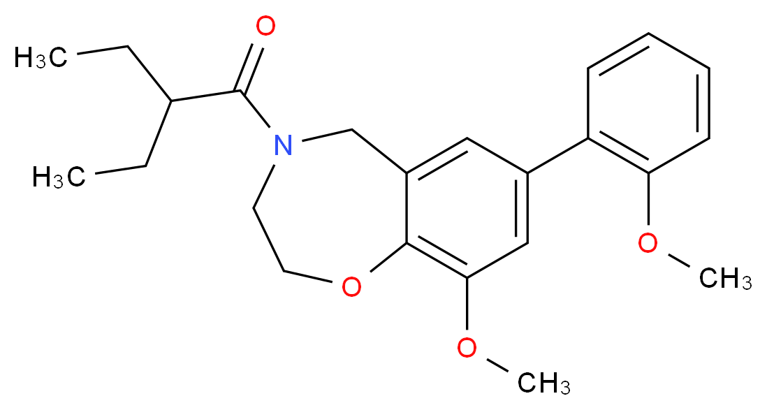 4-(2-ethylbutanoyl)-9-methoxy-7-(2-methoxyphenyl)-2,3,4,5-tetrahydro-1,4-benzoxazepine_分子结构_CAS_)