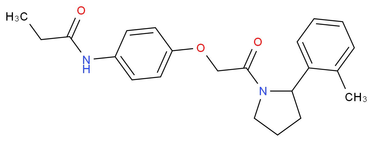 N-(4-{2-[2-(2-methylphenyl)pyrrolidin-1-yl]-2-oxoethoxy}phenyl)propanamide_分子结构_CAS_)