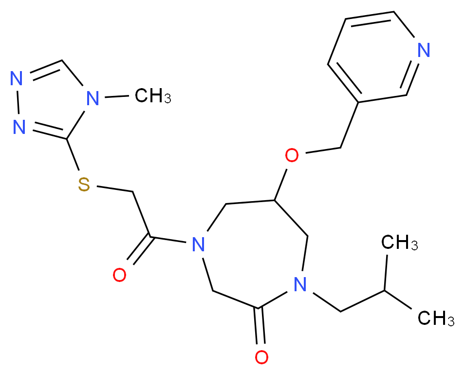 1-isobutyl-4-{[(4-methyl-4H-1,2,4-triazol-3-yl)thio]acetyl}-6-(3-pyridinylmethoxy)-1,4-diazepan-2-one_分子结构_CAS_)