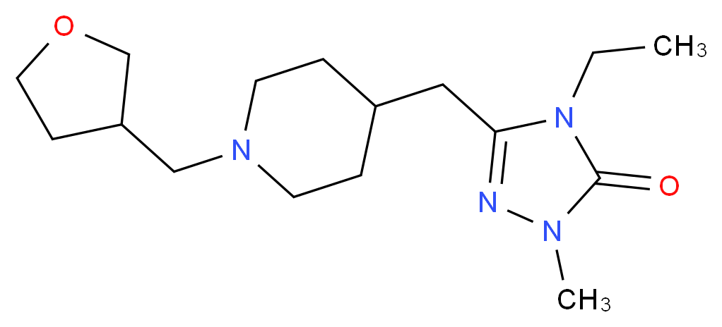 4-ethyl-2-methyl-5-{[1-(tetrahydrofuran-3-ylmethyl)piperidin-4-yl]methyl}-2,4-dihydro-3H-1,2,4-triazol-3-one_分子结构_CAS_)