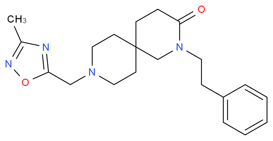 9-[(3-methyl-1,2,4-oxadiazol-5-yl)methyl]-2-(2-phenylethyl)-2,9-diazaspiro[5.5]undecan-3-one_分子结构_CAS_)