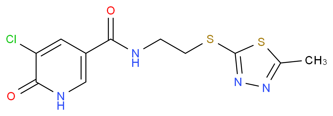 5-chloro-N-{2-[(5-methyl-1,3,4-thiadiazol-2-yl)thio]ethyl}-6-oxo-1,6-dihydropyridine-3-carboxamide_分子结构_CAS_)