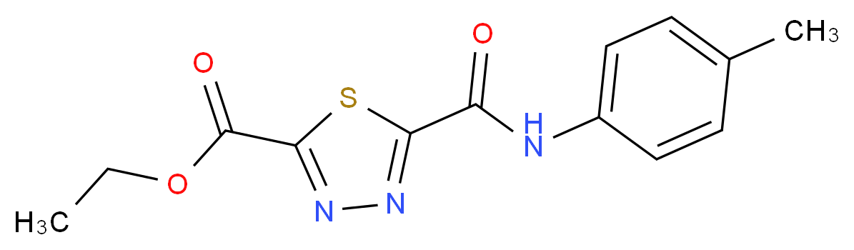 Ethyl 5-{[(4-methylphenyl)amino]carbonyl}-1,3,4-thiadiazole-2-carboxylate_分子结构_CAS_)
