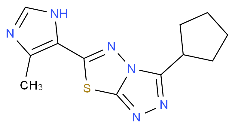 3-cyclopentyl-6-(4-methyl-1H-imidazol-5-yl)[1,2,4]triazolo[3,4-b][1,3,4]thiadiazole_分子结构_CAS_)