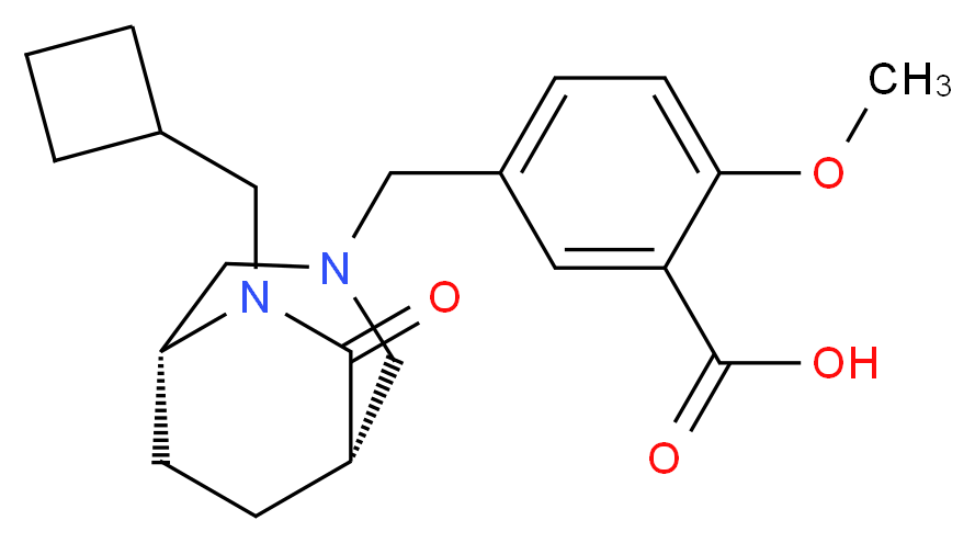 5-{[(1S*,5R*)-6-(cyclobutylmethyl)-7-oxo-3,6-diazabicyclo[3.2.2]non-3-yl]methyl}-2-methoxybenzoic acid_分子结构_CAS_)