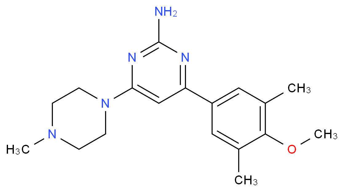 4-(4-methoxy-3,5-dimethylphenyl)-6-(4-methylpiperazin-1-yl)pyrimidin-2-amine_分子结构_CAS_)