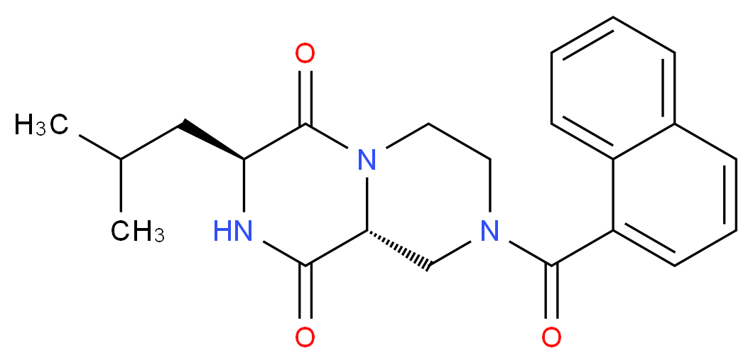 (3S,9aR)-3-isobutyl-8-(1-naphthoyl)tetrahydro-2H-pyrazino[1,2-a]pyrazine-1,4(3H,6H)-dione_分子结构_CAS_)