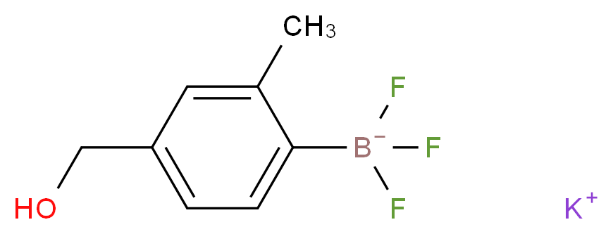 potassium trifluoro[4-(hydroxymethyl)-2-methylphenyl]boranuide_分子结构_CAS_850623-69-7