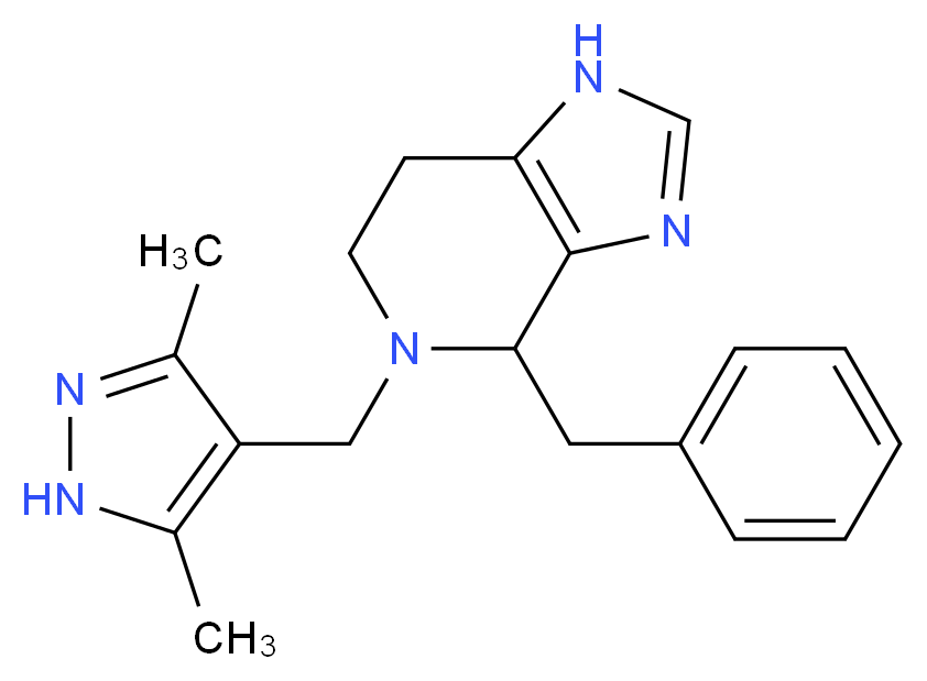 4-benzyl-5-[(3,5-dimethyl-1H-pyrazol-4-yl)methyl]-4,5,6,7-tetrahydro-1H-imidazo[4,5-c]pyridine_分子结构_CAS_)