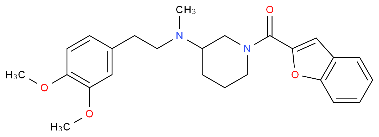 1-(1-benzofuran-2-ylcarbonyl)-N-[2-(3,4-dimethoxyphenyl)ethyl]-N-methyl-3-piperidinamine_分子结构_CAS_)