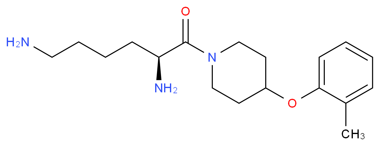 ((1S)-5-amino-1-{[4-(2-methylphenoxy)-1-piperidinyl]carbonyl}pentyl)amine_分子结构_CAS_)